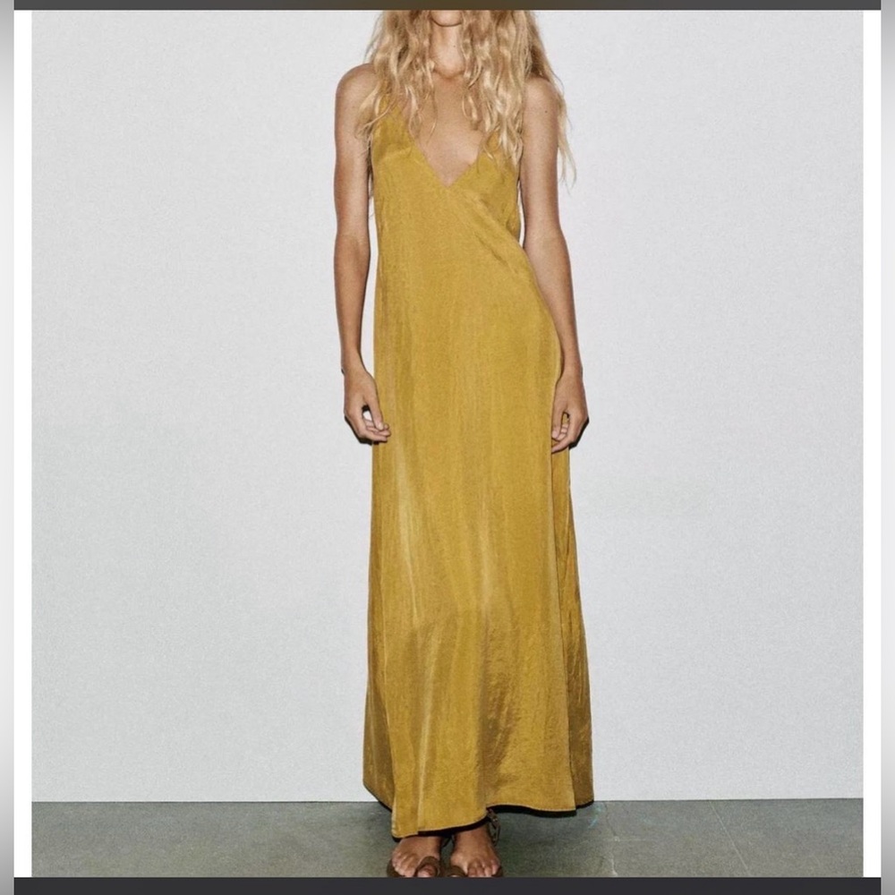 Zara Mustard Yellow Maxi Dress